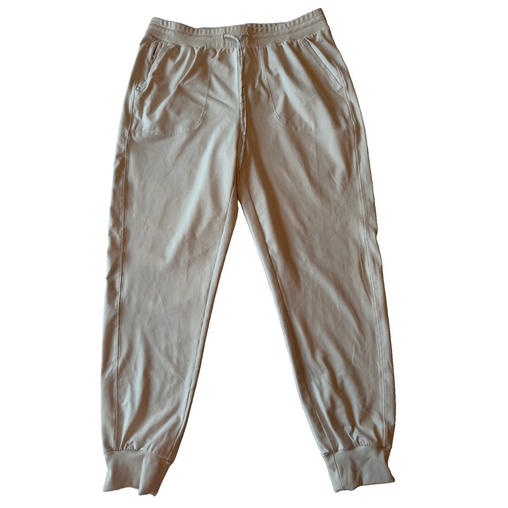 Zella Getaway Pocket Joggers Womens M Ivory Cream High Rise Athletic Pants